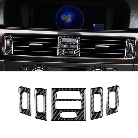 5 PCS High Matching Carbon Fiber Car Air Outlet Decorative Sticker for BMW E90 / E92 / E93 2005-2012, High Matching Air Outlet