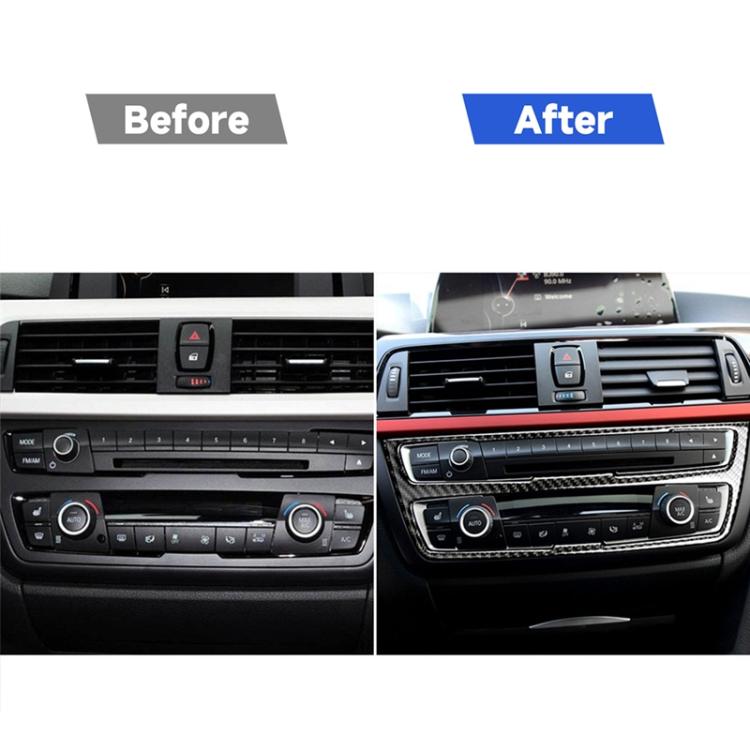 Carbon Fiber Car CD Panel Decorative Sticker for BMW (F30) 2013-2015 / (F34) 2013-2016, CD Panel