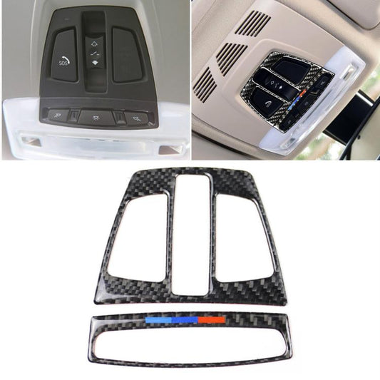 Three Color Carbon Fiber Car Reading Light Panel Decorative Sticker for BMW F20 2012-2017 / F30 / F34 / F32 2013-2017 / X5 2014-2017 / X6 2015-2017 / X1 2016-2017, Reading Light(Three Color)