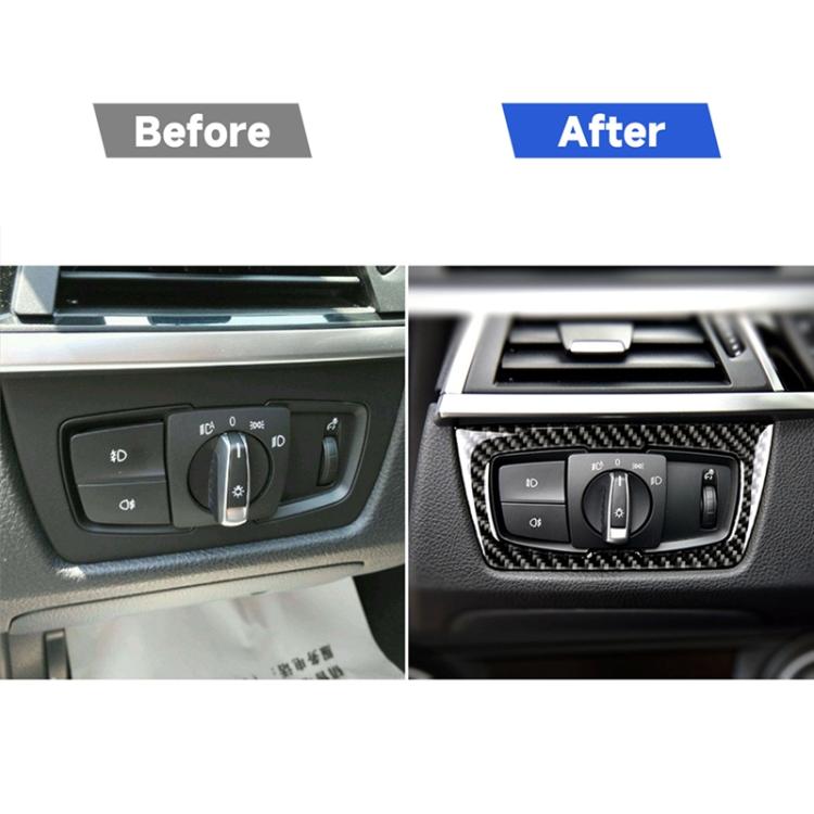Carbon Fiber Car Headlight Switch Decorative Sticker for BMW F30 2013-2017 / F34 2013-2017, Headlight  Switch