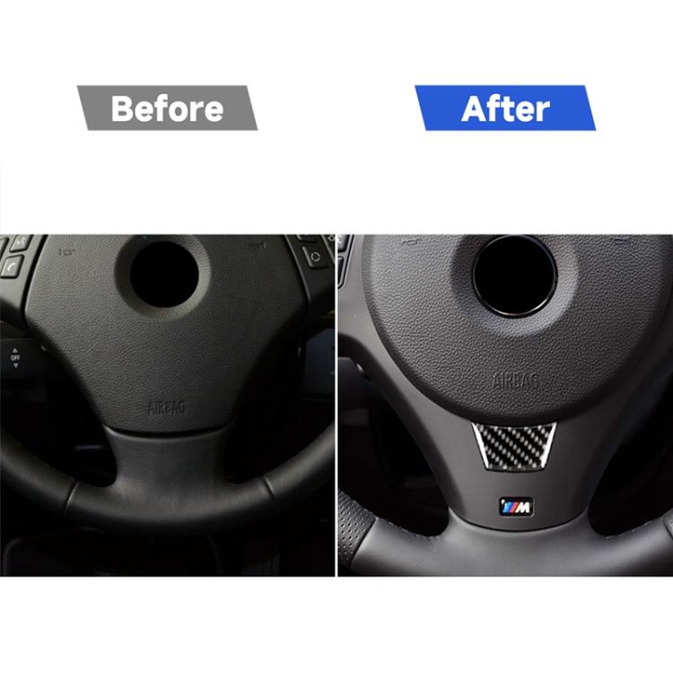 Little B Version Carbon Fiber Car Steering Wheel Decorative Sticker for BMW E90 2005-2012, Steering Wheel (Little B Version)