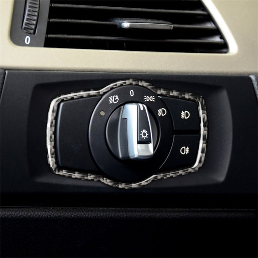 Carbon Fiber Car Headlight Switch Decorative Sticker for BMW E90 / E92 / E93 2005-2012 / 320i / 325i, Thin Version, Headlight Switch