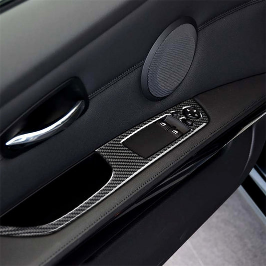 2 PCS Carbon Fiber Car Left Driving Lifting Panel Decorative Sticker for BMW E92 2005-2012, Diameter: 40.4cm, Diameter: 40.4cm