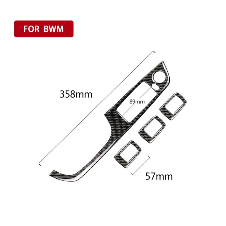 4 PCS Carbon Fiber Car Left Driving Lifting Panel Decorative Sticker without Folding for BMW E90 / 320i / 325i, Diameter: 35.8cm, without Folding,Diameter: 35.8cm