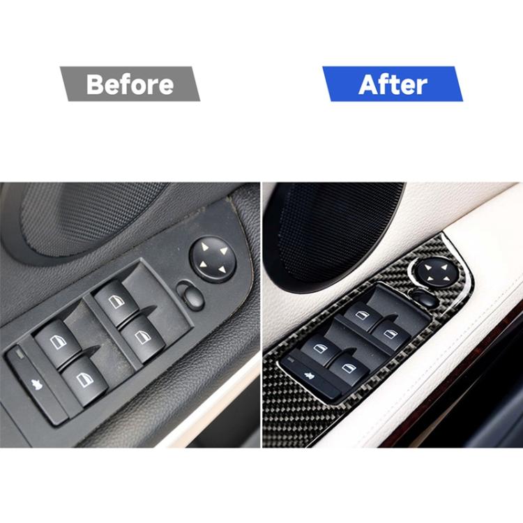 4 PCS Carbon Fiber Car Left Driving Lifting Panel Decorative Sticker without Folding for BMW E90 / 320i / 325i, Diameter: 35.8cm, without Folding,Diameter: 35.8cm