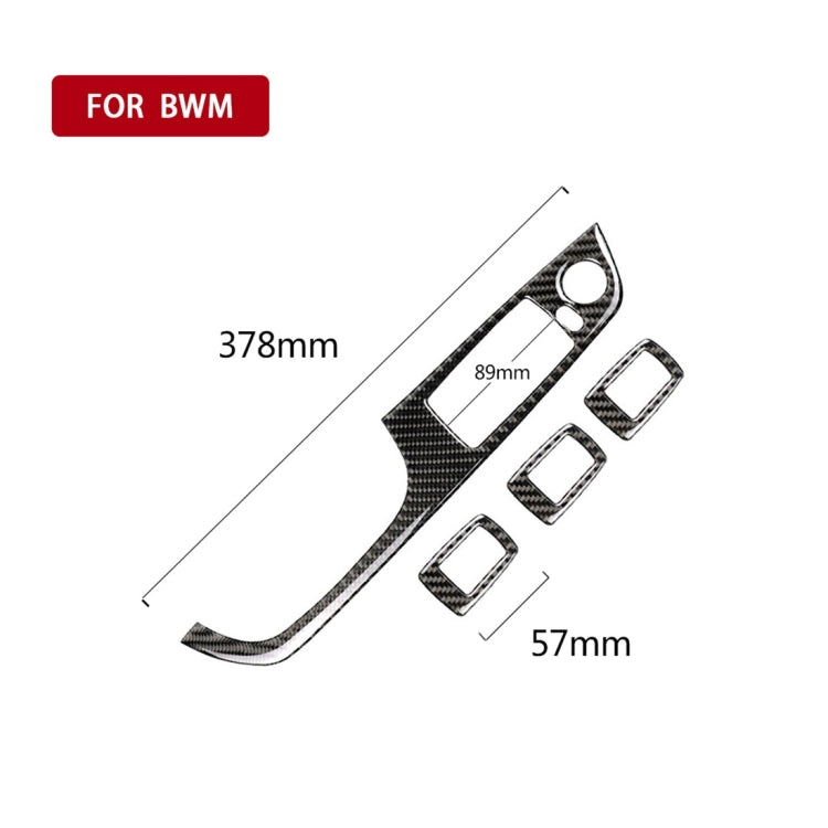 4 PCS Carbon Fiber Car Left Driving Lifting Panel Decorative Sticker without Folding for BMW E90 / 320i / 325i, Diameter: 37.8cm, without Folding,Diameter: 37.8cm