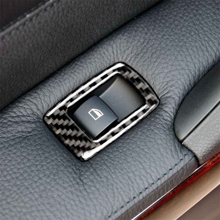 4 PCS Carbon Fiber Car Left Driving Lifting Panel Decorative Sticker without Folding for BMW E90 / 320i / 325i, Diameter: 37.8cm