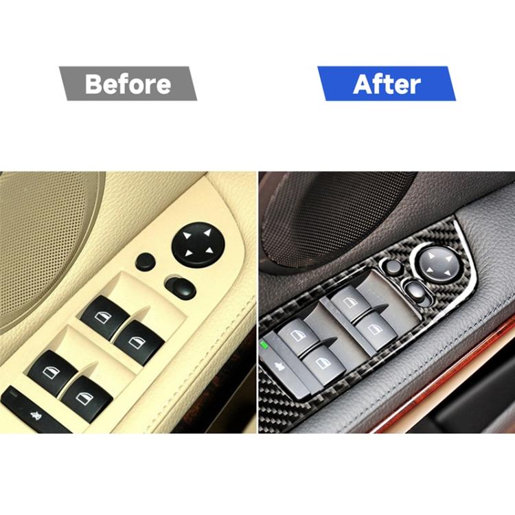 4 PCS Carbon Fiber Car Left Driving Lifting Panel Decorative Sticker with Folding for BMW E90 / 320i / 325i, Diameter: 35.8cm, Diameter: 35.8cm