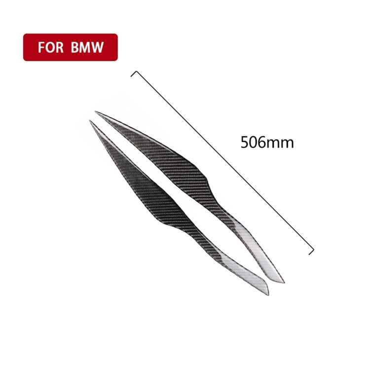 1 Pairs Carbon Fiber Car Lamp Eyebrow Decorative Sticker for BMW E90 / 318i / 320i / 325i 2005-2008, Drop Glue Version