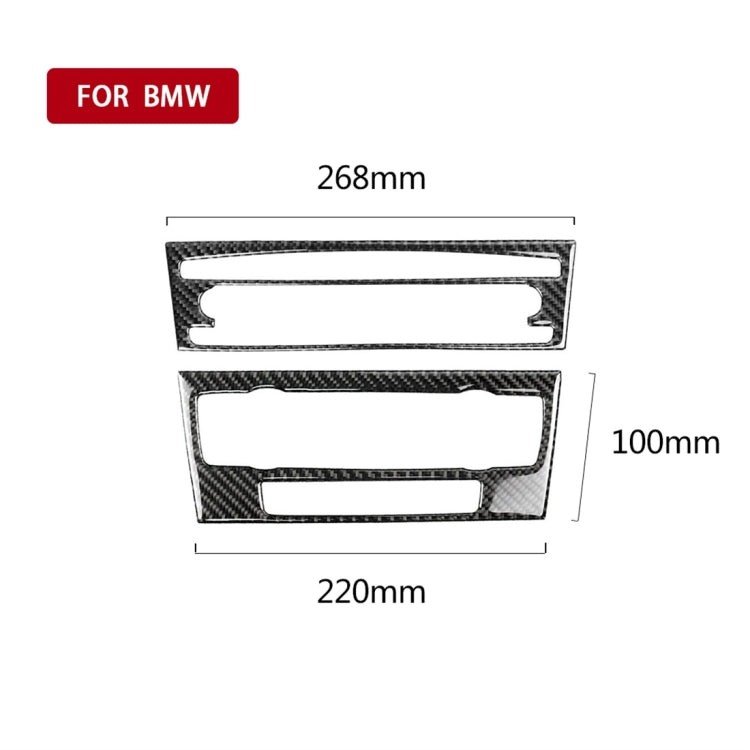 Carbon Fiber Car Central Control CD Panel Decorative Sticker for BMW E90 / E92 2005-2012, Non Navigation with Hole