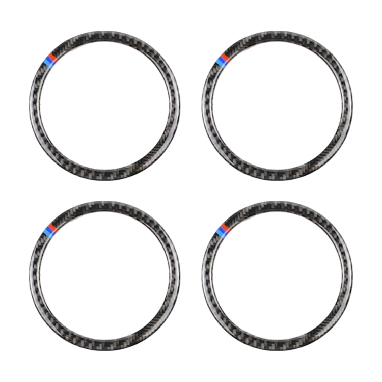 4 PCS Carbon Fiber Car Horn Ring Decorative Sticker for BMW F30 2013-2018 / F34 2013-2017, Horn Ring(Three Color), Horn Ring