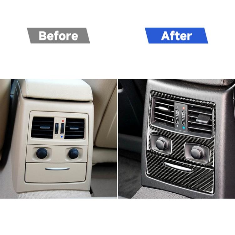 Carbon Fiber Car Rear Air Vent Combination Decorative Sticker with Hole for BMW E90 / E92 2005-2012, Rear Air Vent Combination with Hole, Rear Air Vent Combination