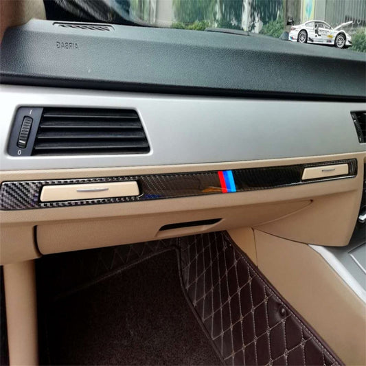 Three Color Carbon Fiber Car Right Driving Middle Control Decorative Sticker for BMW E90 / E92 / E93 2005-2012, Right Driving Middle Control(Three Color), Right Driving Middle Control