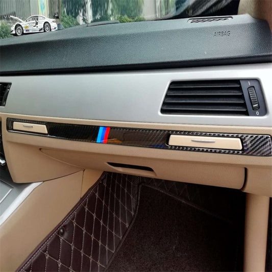 Three Color Carbon Fiber Car Left Driving Middle Control Decorative Sticker for BMW E90 / E92 / E93 2005-2012, Left Driving Middle Control(Three Color)