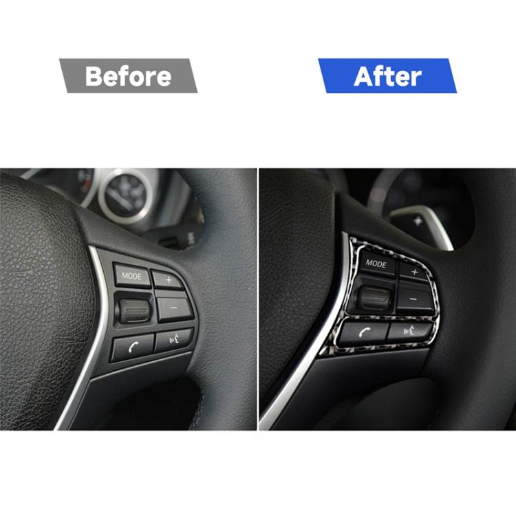 Carbon Fiber Car Steering Wheel Key Frame Decorative Sticker for BMW F20 2012-2018 / F21 2014-2018 / F30 / F34 2013-2018 / F32 2013-2018, Steering Wheel Key Frame, Steering Wheel Key Frame(Three Color)