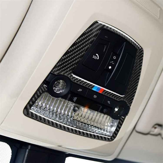Three Color Carbon Fiber Car Reading Lamp Panel Decorative Sticker for BMW 5 Series F10 2011-2017 / F07 2010-2017 / F25 X3 F26 X4 2011-2017