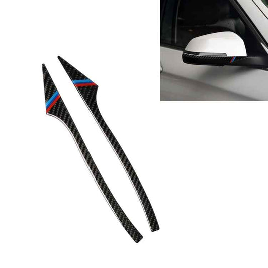 Three Color A Carbon Fiber Car Rearview Mirror Bumper Strip Decorative Sticker for BMW 5 Series E60 2008-2010 / F10 2011-2017 /  F07 2010-2015 /  F01 2010-2015