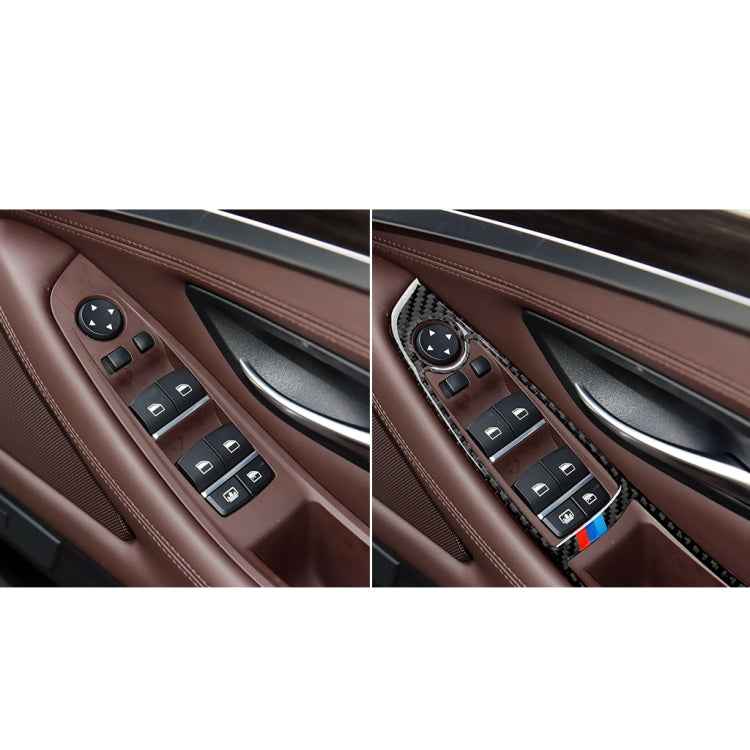 Carbon Fiber Car Right Driving Lifting Panel Decorative Sticker for BMW 5 Series F10 2011-2018