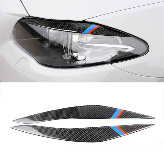 Three Color Carbon Fiber Car Lamp Eyebrow Decorative Sticker for BMW 5 Series F10 2010-2013