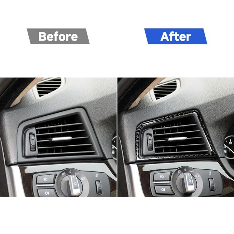 Carbon Fiber Car Side Air Outlet Frame Decorative Sticker for BMW 5 Series F10 2011-2017,Sutible for Left Driving, Side Air Outlet Frame
