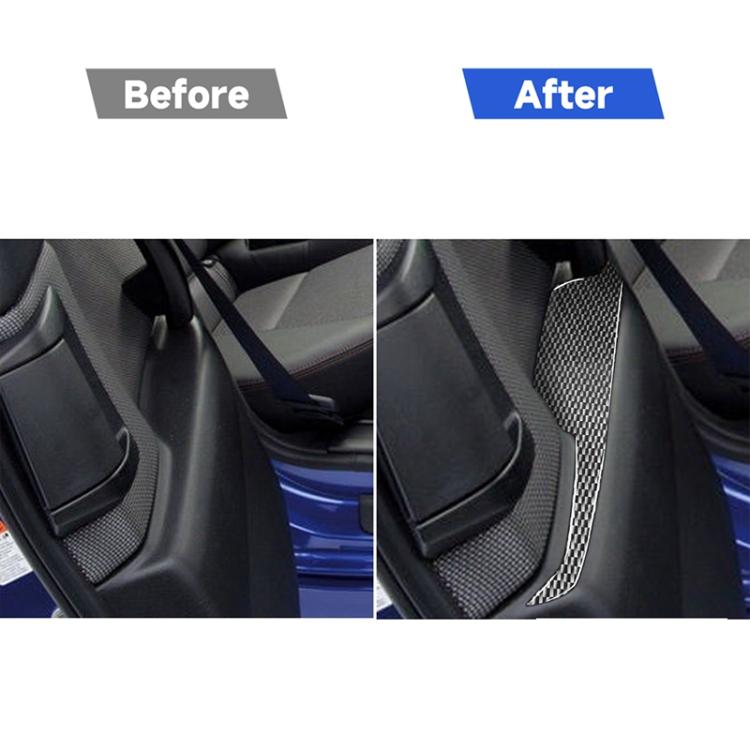 2 PCS Car Carbon Fiber Rear Armrest Decorative Sticker for Mazda RX8 2004-2008, Left and Right Drive Universal, Rear Armrest