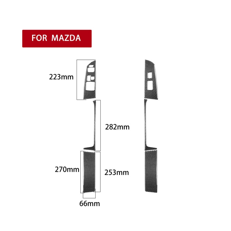 6 in 1 Car Carbon Fiber Left and Right Driving Seat Lift Decorative Sticker for Mazda RX8 2004-2008, Left Drive High-configured, Left and Right Driving Seat Lift, Left Drive High-configured