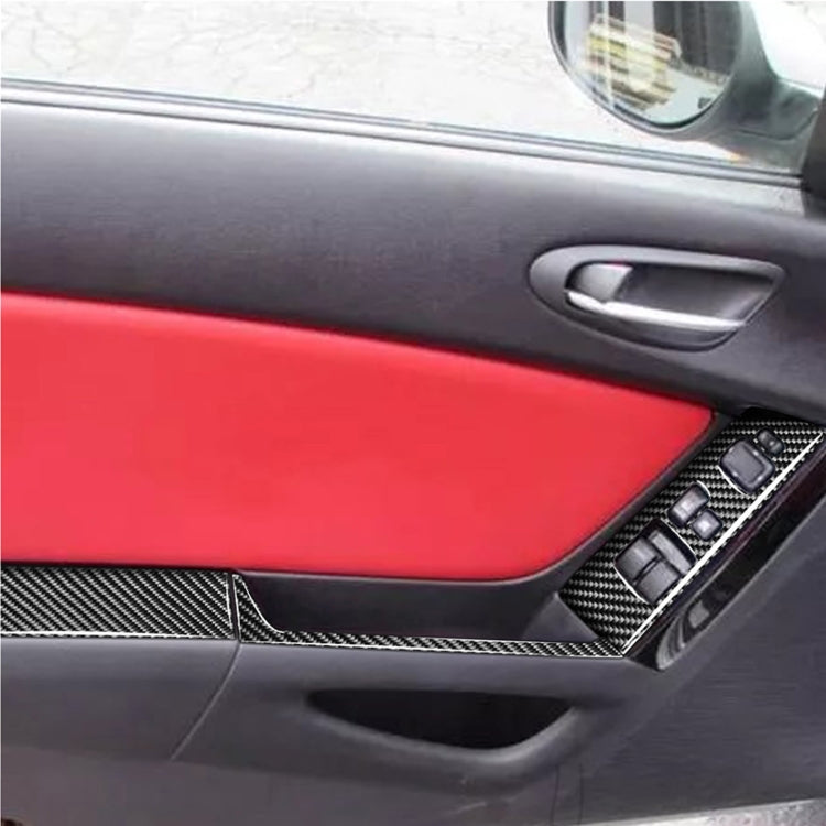 6 in 1 Car Carbon Fiber Left and Right Driving Seat Lift Decorative Sticker for Mazda RX8 2004-2008, Left Drive High-configured, Left and Right Driving Seat Lift, Left Drive High-configured