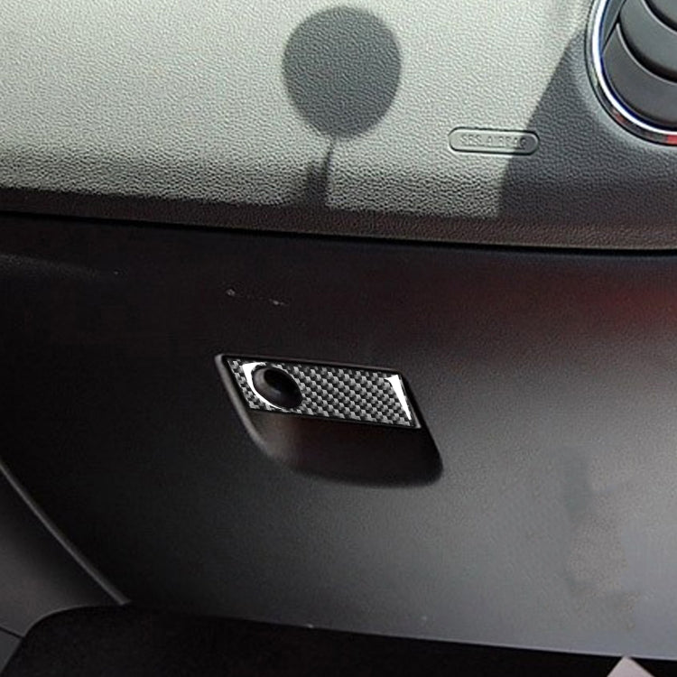 Car Carbon Fiber Glove Box Storage Box Handle Decorative Sticker for Mazda RX8 2004-2008, Left and Right Drive Universal, Glove Box Storage Box Handle