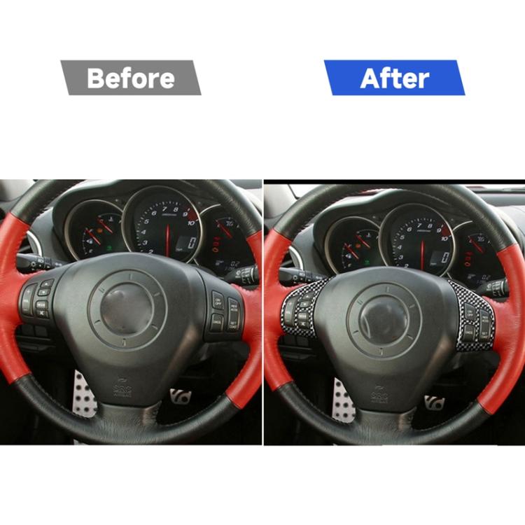 2 PCS Car Carbon Fiber Steering Wheel Decorative Sticker for Mazda RX8 2004-2008, Left and Right Drive Universal, Steering Wheel A