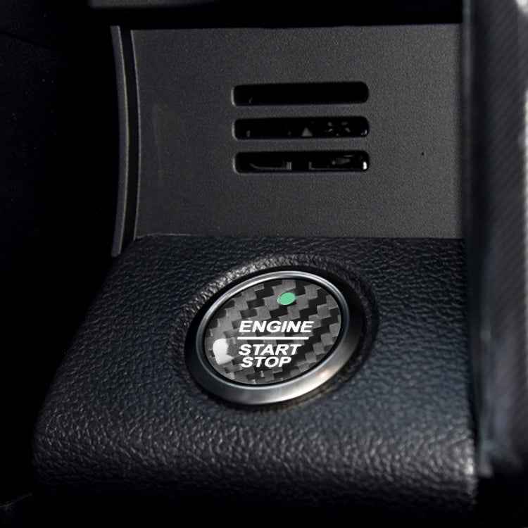 Car Carbon Fiber Engine Start Button Decorative Cover Trim for Ford Focus 2019