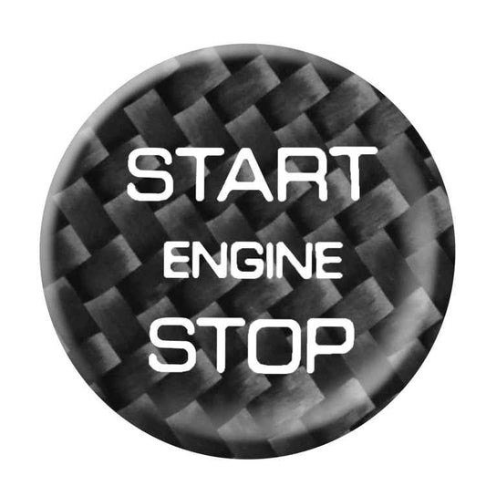 Car Carbon Fiber Engine Start Button Decorative Cover Trim for Land Rover Discovery 2016-2019
