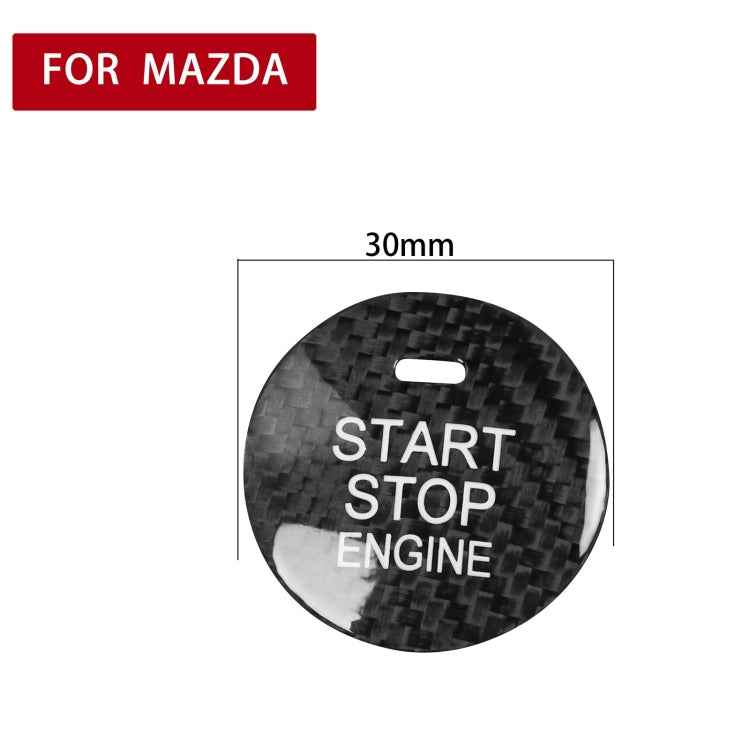Car Carbon Fiber Engine Start Button Decorative Cover Trim for Mazda CX-8