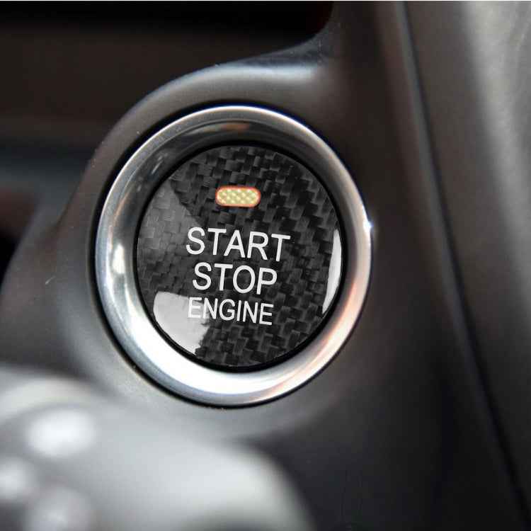 Car Carbon Fiber Engine Start Button Decorative Cover Trim for Mazda CX-8