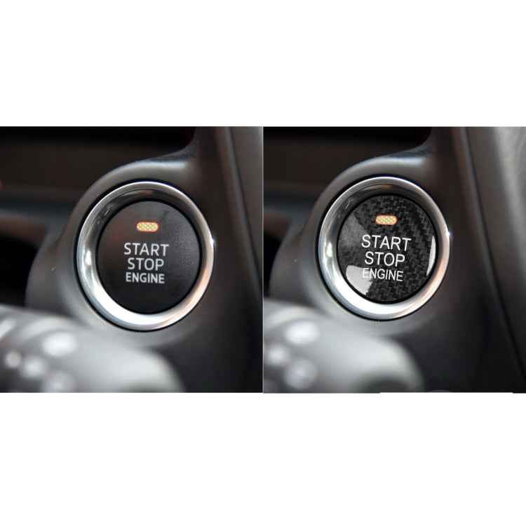 Car Carbon Fiber Engine Start Button Decorative Cover Trim for Mazda CX-8