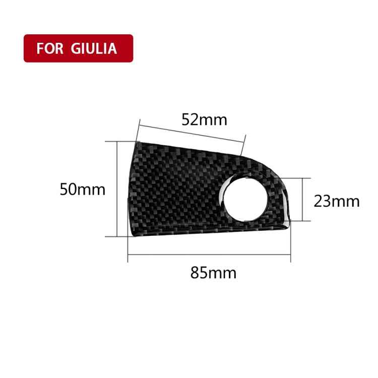 Car Carbon Fiber Passenger Seat Storage Decorative Sticker for Alfa Romeo Giulia 2017-2019, Left Drive