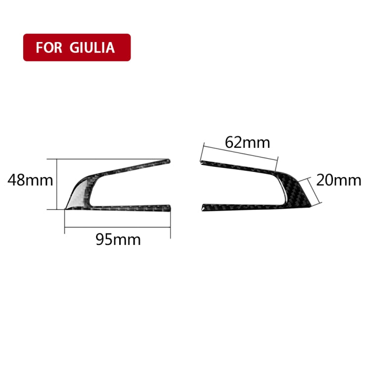 2 in 1 Car Carbon Fiber Steering Wheel Button Decorative Sticker for Alfa Romeo Giulia Stelvio 2017-2019, Left and Right Drive Universal, Steering Wheel Button