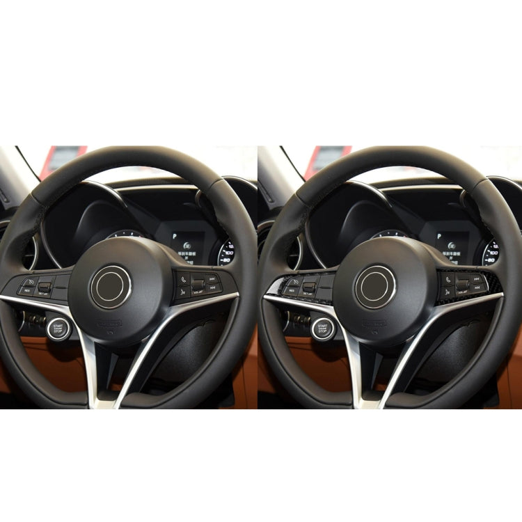 2 in 1 Car Carbon Fiber Steering Wheel Button Decorative Sticker for Alfa Romeo Giulia Stelvio 2017-2019, Left and Right Drive Universal