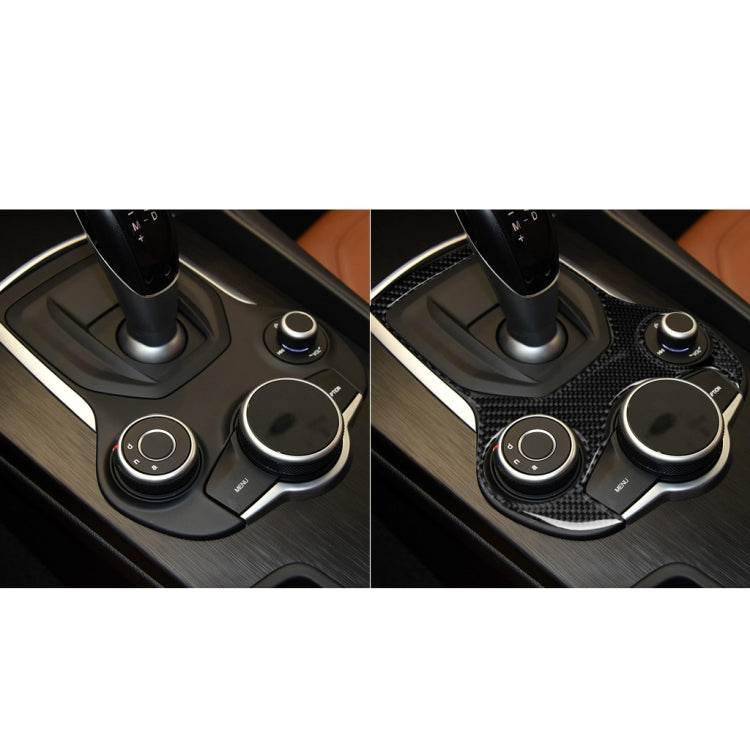 Car Carbon Fiber Gear Panel Decorative Sticker for Alfa Romeo Giulia 2017-2019, Left and Right Drive Universal