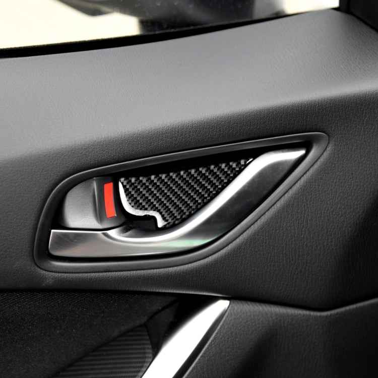 Car Carbon Fiber Inner Door Bowl Decorative Sticker for Mazda, Left and Right Drive Universal