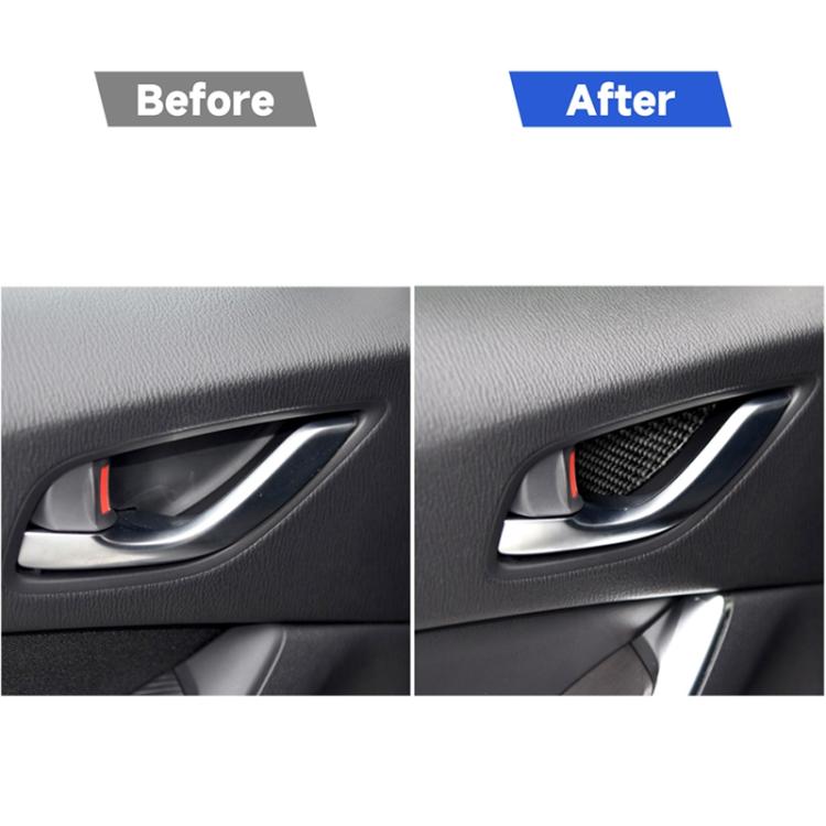 Car Carbon Fiber Inner Door Bowl Decorative Sticker for Mazda, Left and Right Drive Universal, Inner Door Bowl