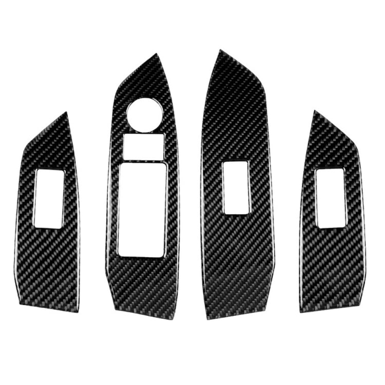 Car Carbon Fiber Window Buttons Panel Decorative Sticker for Mazda CX-5 2017-2018, Right Drive, Window Buttons Panel, Right Drive