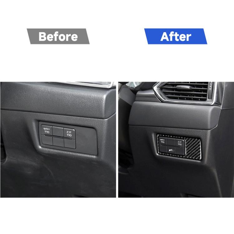 Car Carbon Fiber Headlight Panel Decorative Sticker for Mazda CX-5 2017-2018, Right Drive, Headlight Panel, Right Drive