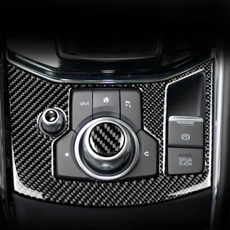 Car Carbon Fiber Electronic Handbrake Panel Decorative Sticker for Mazda CX-5 2017-2018, Right Drive