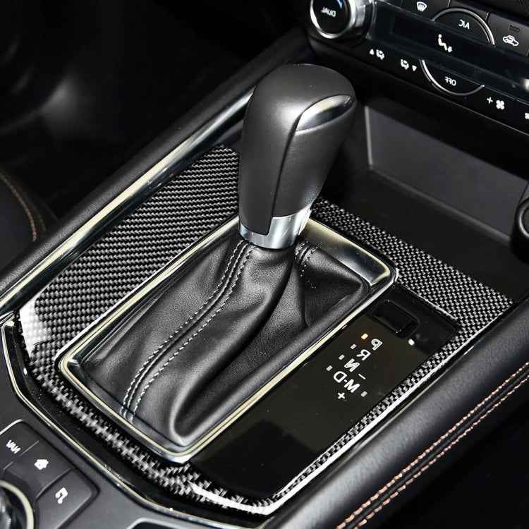 Car Carbon Fiber Gear Panel Decorative Sticker for Mazda CX-5 2017-2018, Right Drive