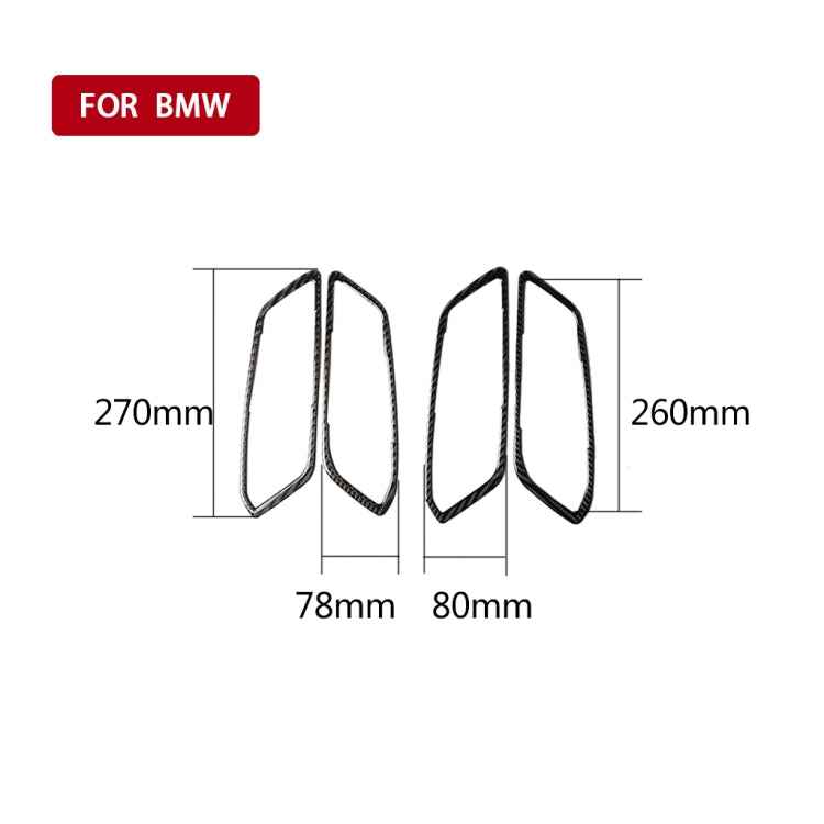 4 in 1 Car Carbon Fiber Door Handle Decorative Sticker for BMW 3 Series G20/G28/325Li/330d/335 2019-2020, Left and Right Drive Universal
