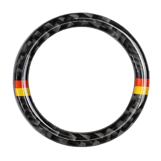 Car Carbon Fiber German Color One-click Start Ring Decorative Sticker for Mercedes-Benz Left and Right Drive Universal, German Color One-click Start Ring