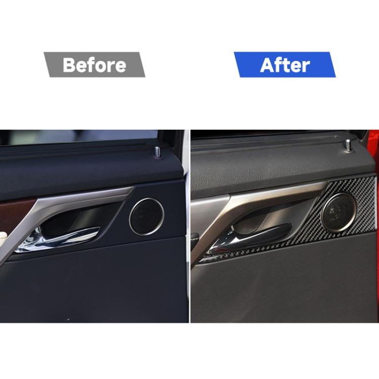 Car Carbon Fiber Rear Door Handle Decorative Sticker for Lexus RX300 / 270 / 200T / 450h 2016-2019, Left and Right Drive Universal, Rear Door Handle