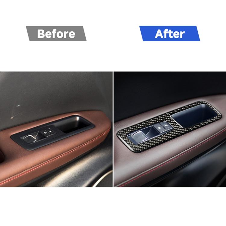 Car Carbon Fiber Window Glass Lift Decorative Sticker for Lexus RX300 / 270 / 200T / 450h 2016-2019, Right Drive, Window Glass Lift