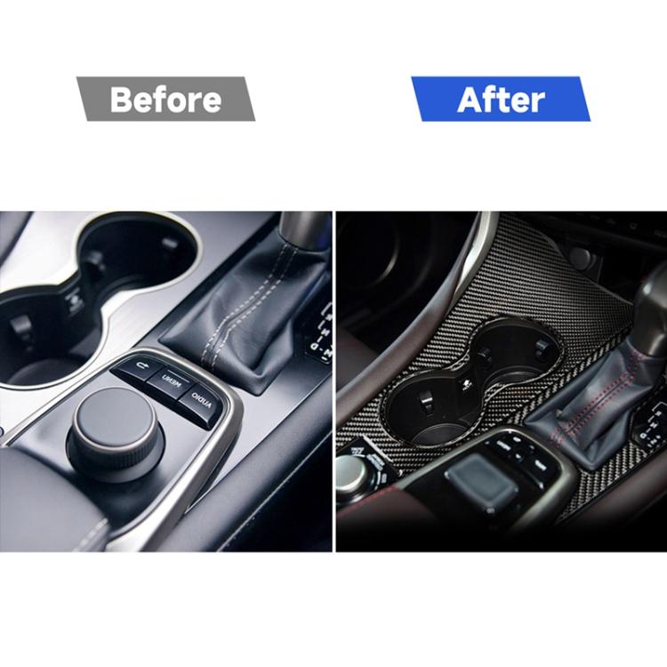 Car Carbon Fiber Water Cup Holder Panel Decorative Sticker for Lexus RX300 / 270 / 200T / 450h 2016-2019, Right Drive, Water Cup Holder Panel