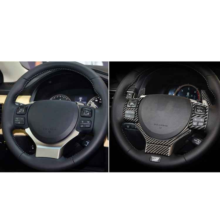 Car Carbon Fiber Steering Wheel Button Decorative Sticker for Lexus NX200 / 200t / 300h 2014-2021, Left and Right Drive Universal